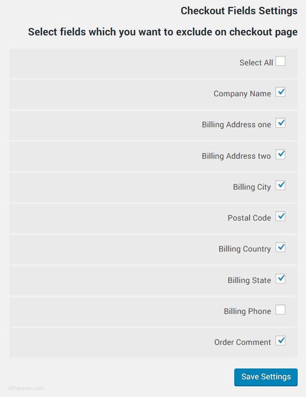 WooCommerce Checkout For Digital Goods settings custome